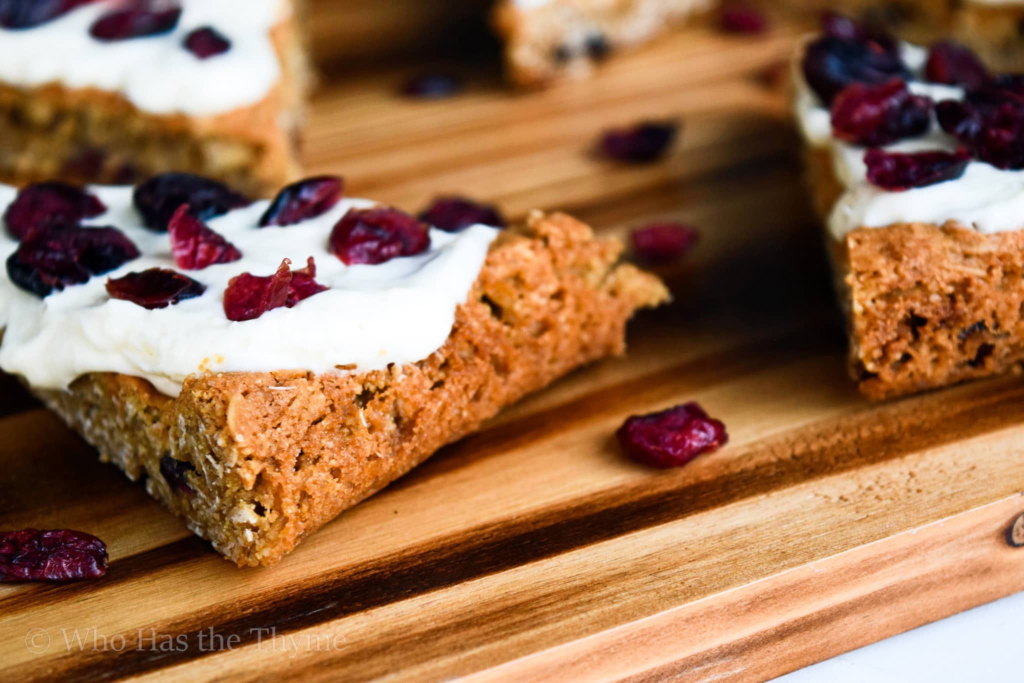 Gluten Free Cranberry Bars with Cream Cheese Icing