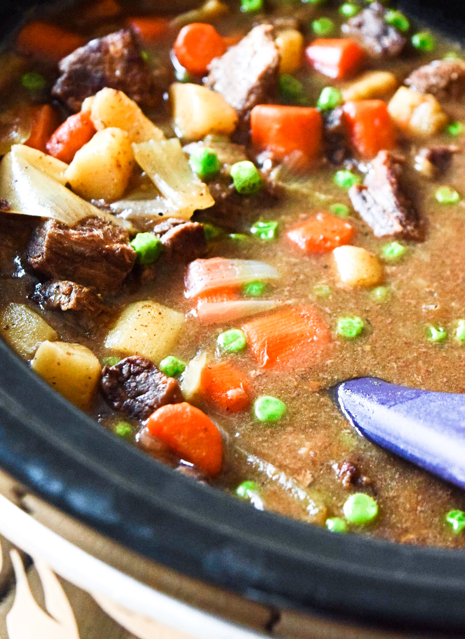 Slow cooker beef stew with parsnips
