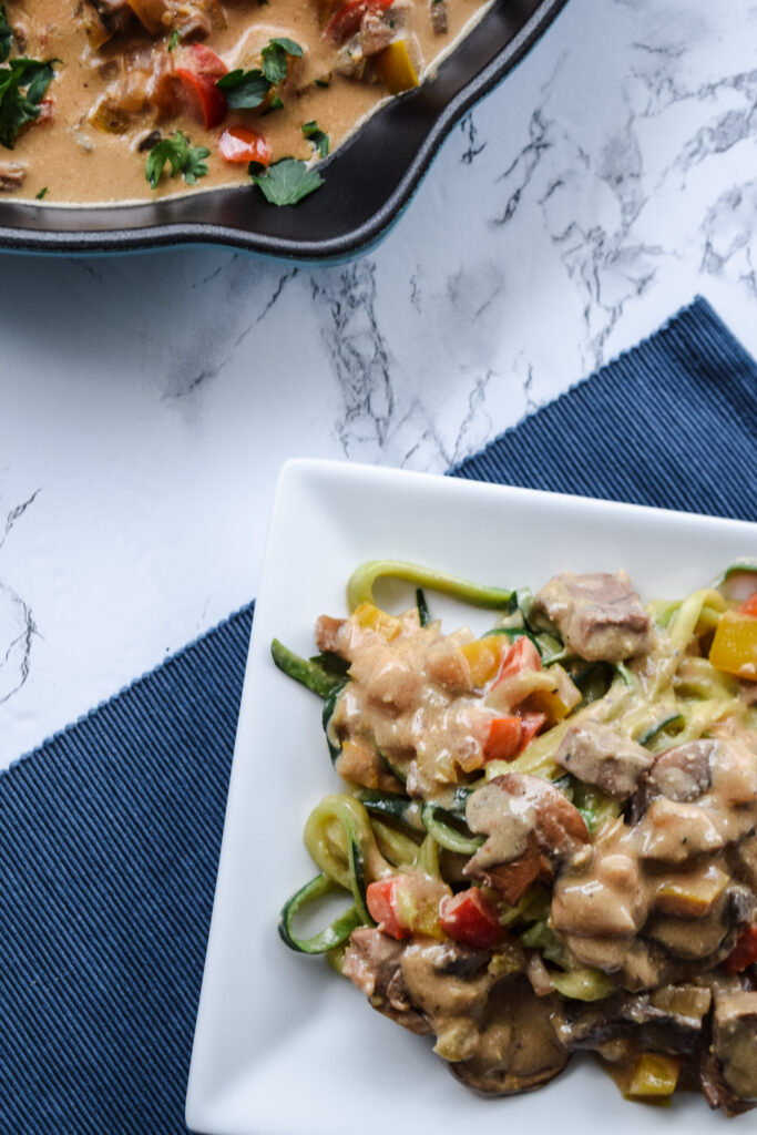 Beef Stroganoff with Zucchini Noodles
