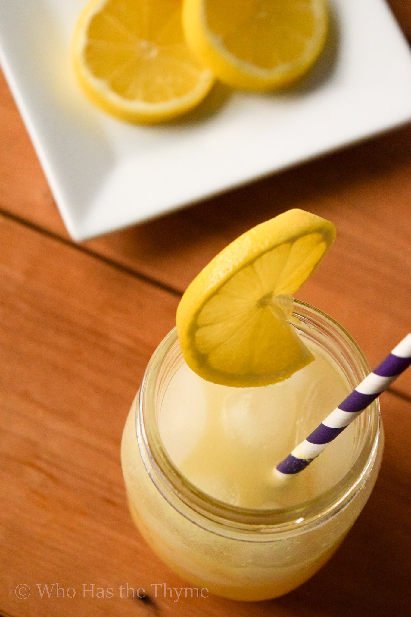 Grilled pineapple lemonade in mason jar