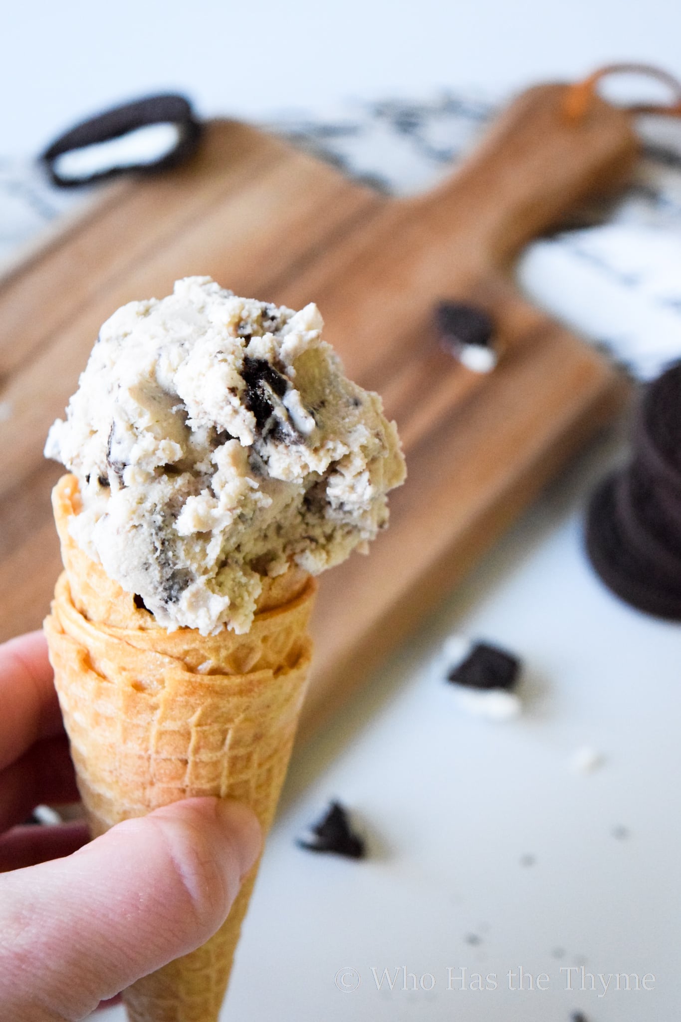Dairy free cookies and cream ice cream cone