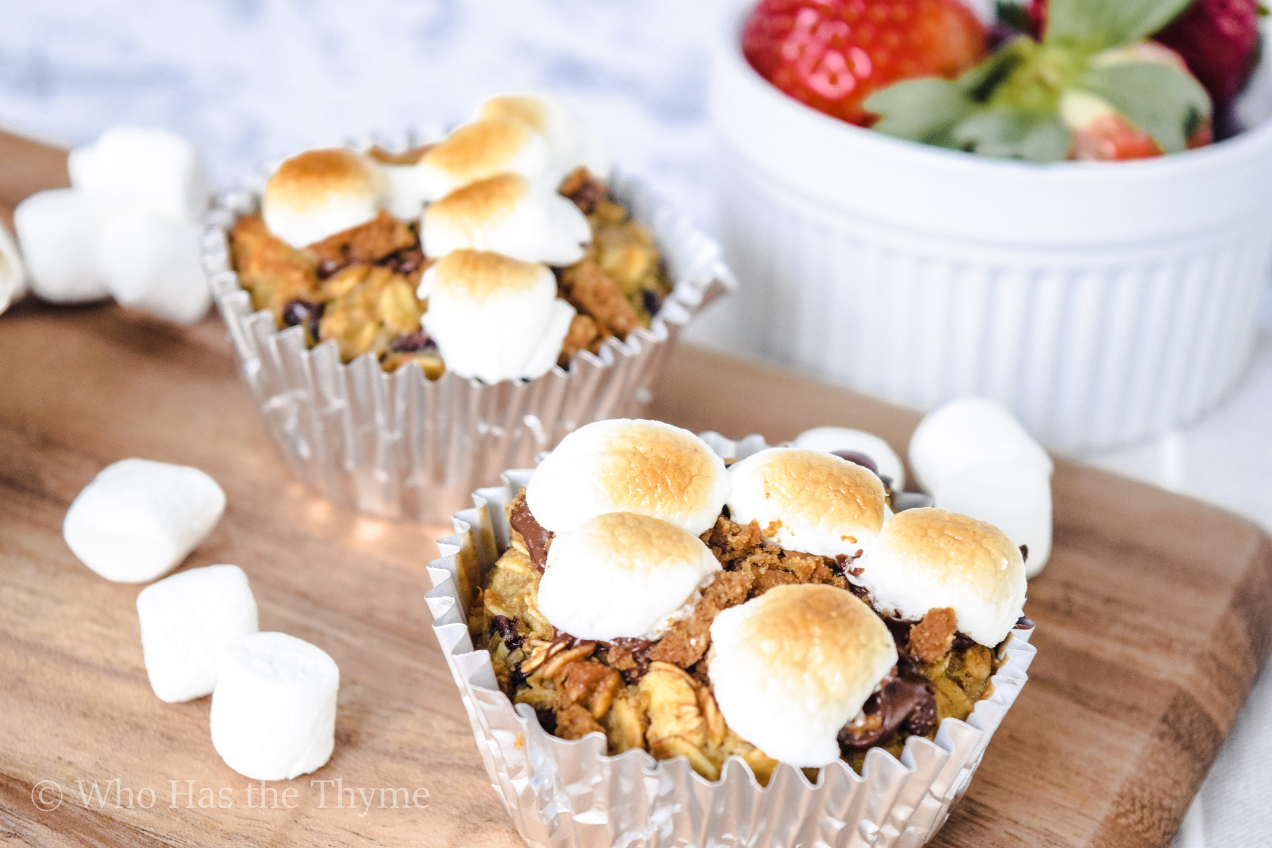 S'mores baked oatmeal cups