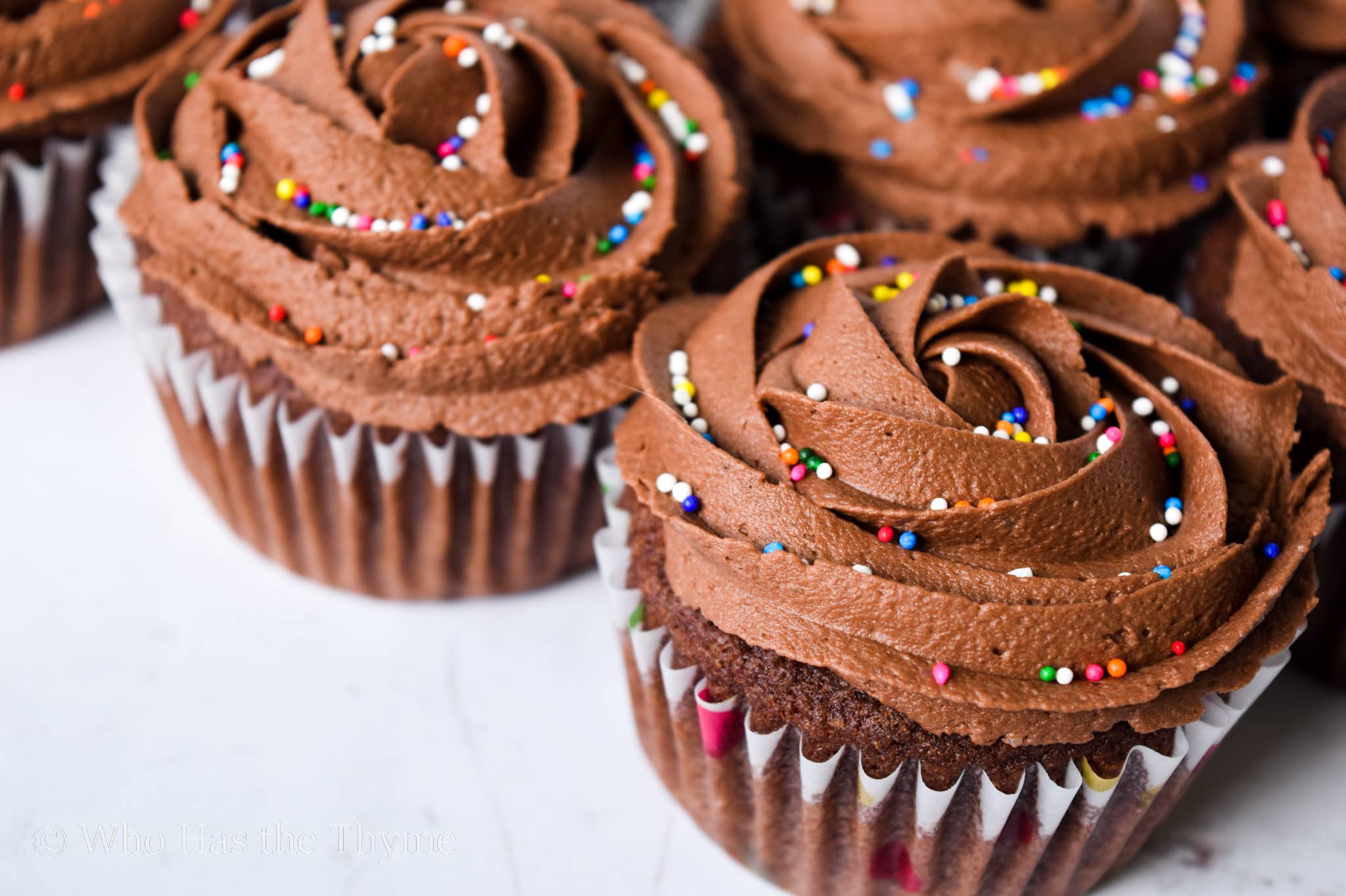 Gluten free chocolate cupcakes with sprinkles