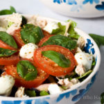 Healthy chicken caprese salad