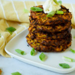 Stack of Air Fryer Veggie Fritters