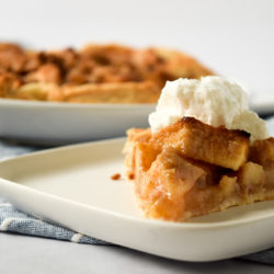 Slice of Apple Crostata with Whipped Topping