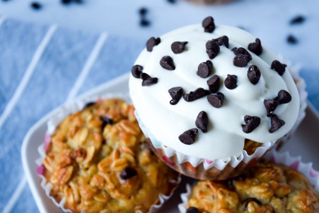 Choc Chip Cheesecake Baked Oatmeal Muffins