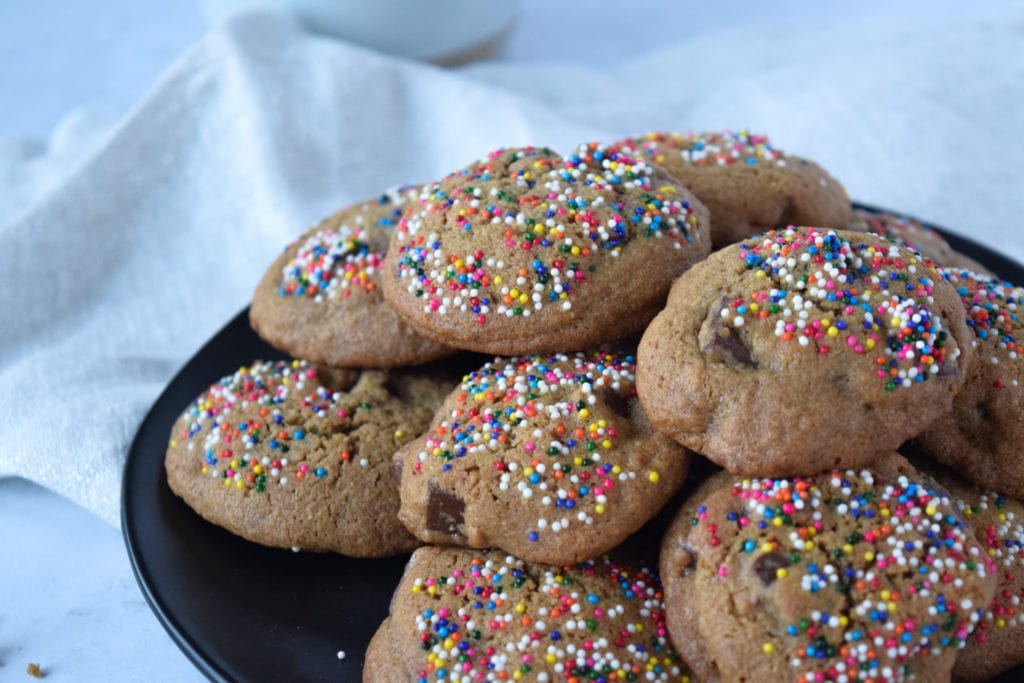 Plate of Gluten Free Espresso Chocolate Chip Cookies