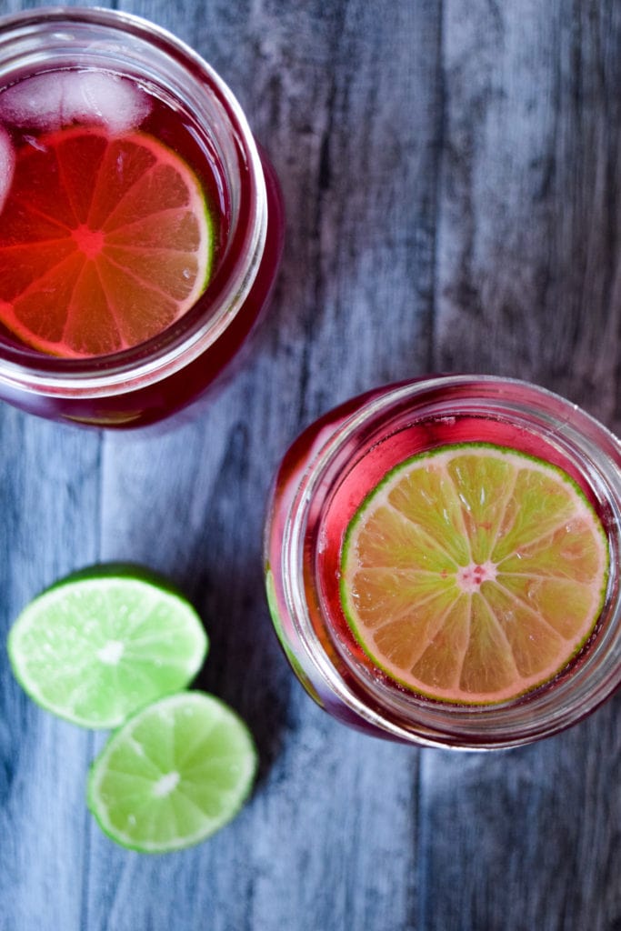 Easy Holiday Punch with Cranberries and Lime