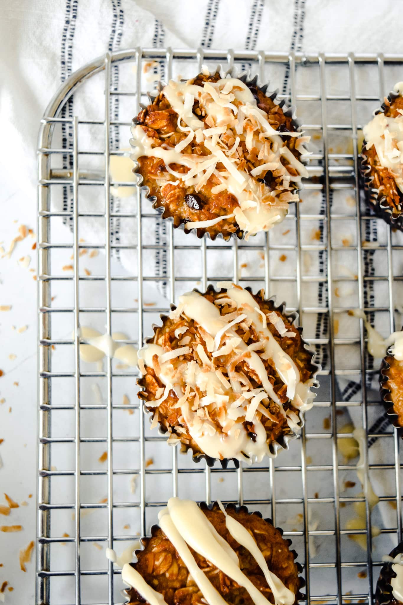 Baked Oatmeal Muffins with Toasted Coconut