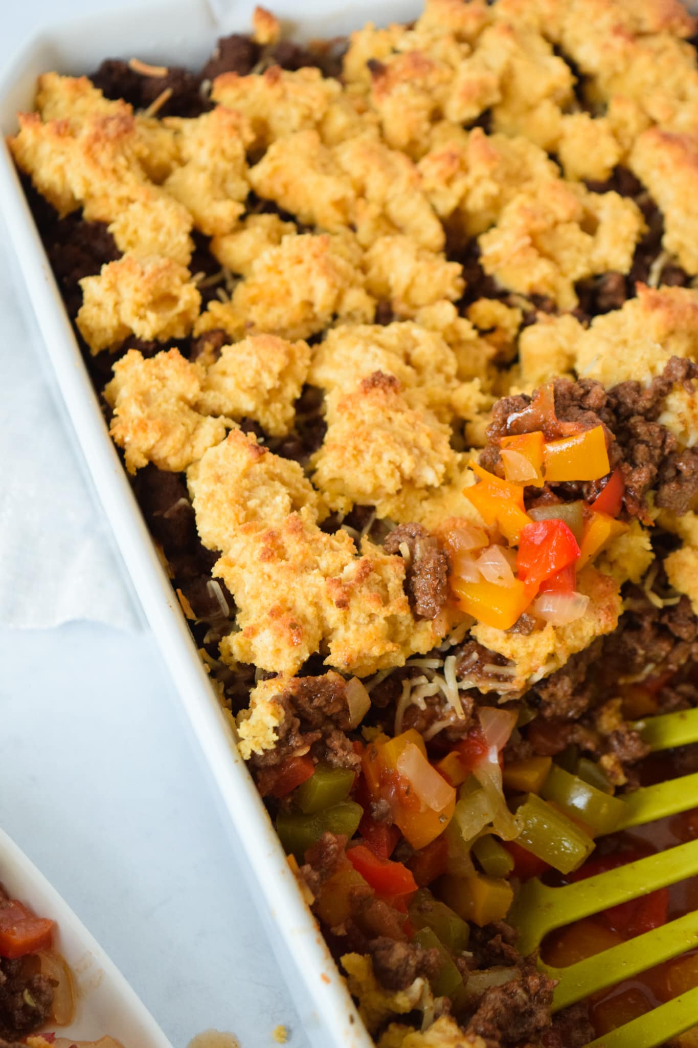 GF Tamale Pie with Cornbread Biscuit Topper