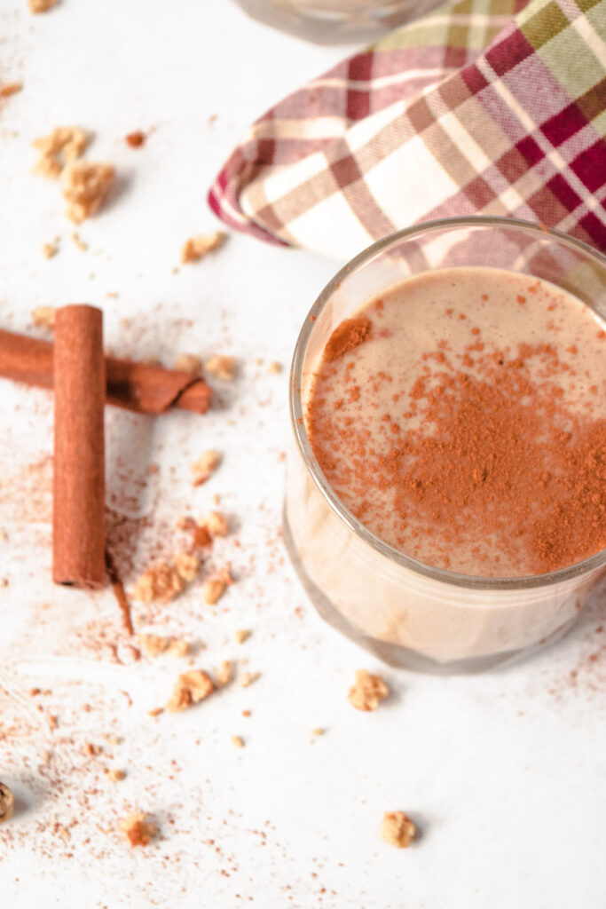 Healthier Holiday Eggnog with Cinnamon Sticks
