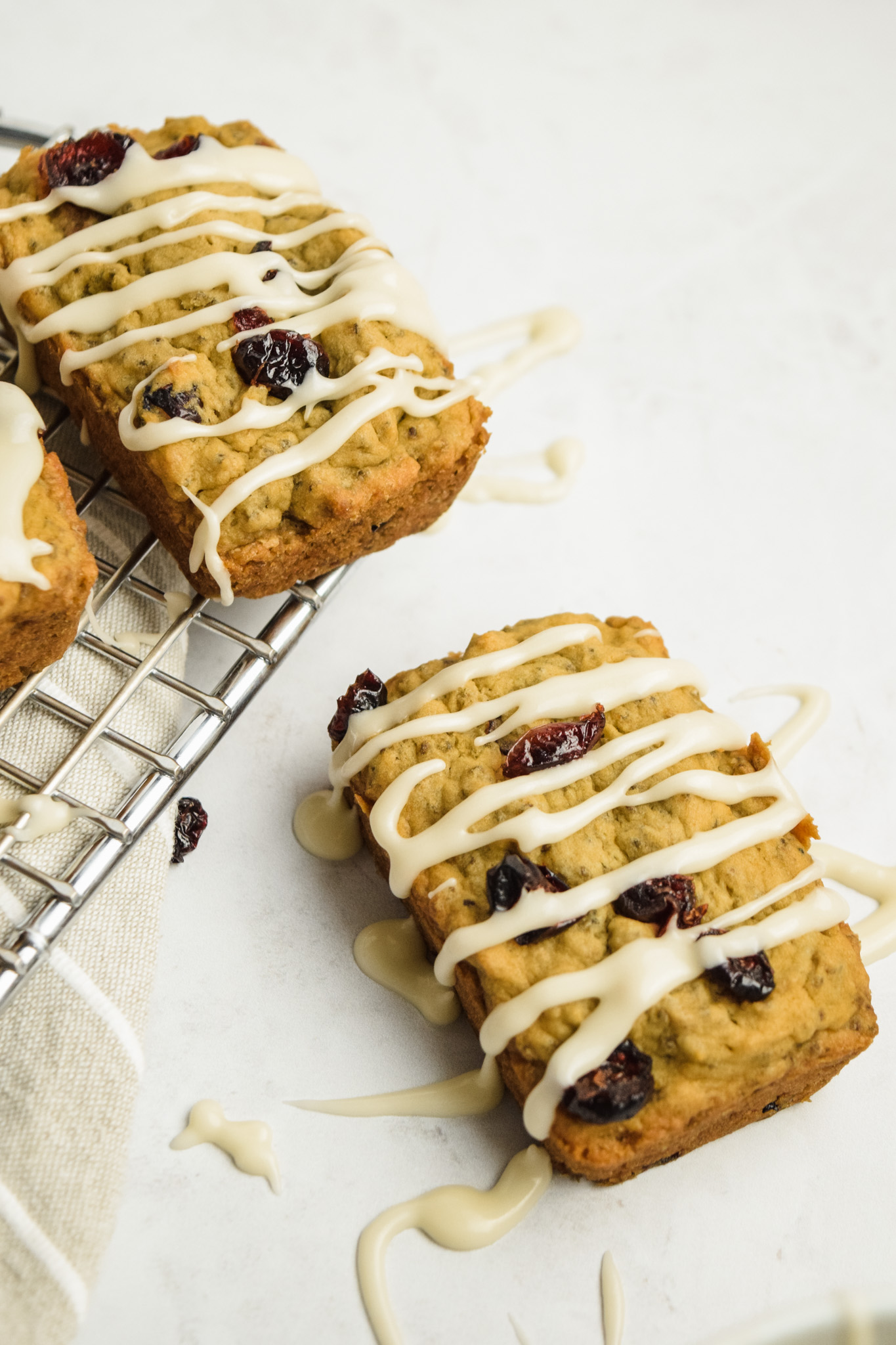 Small Gluten Free Cranberry Orange Loaf with a Sweet Drizzle
