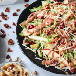Winter Shaved Brussels Sprouts Salad with Almond Butter Dressing
