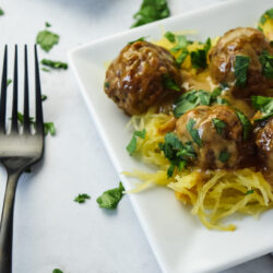 Gluten Free Swedish Meatballs with Spaghetti Squash