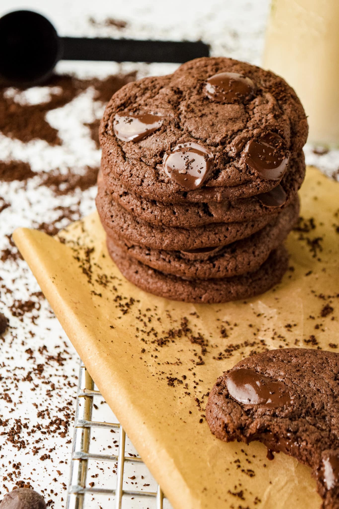 Gluten Free Chocolate Espresso Cookies with Dark Chocolate Chips