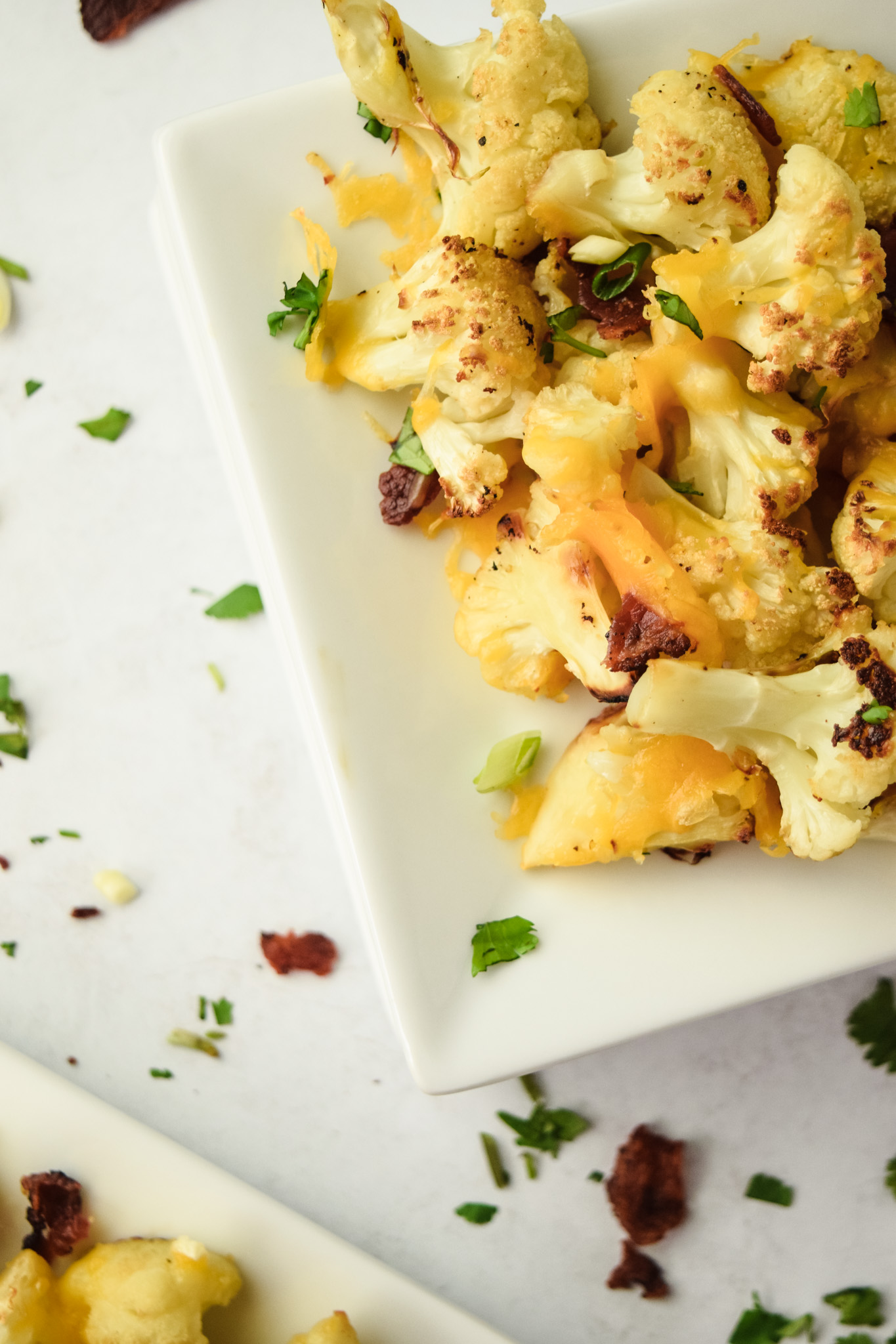 Roasted Cauliflower Florets with Bacon and Cheddar