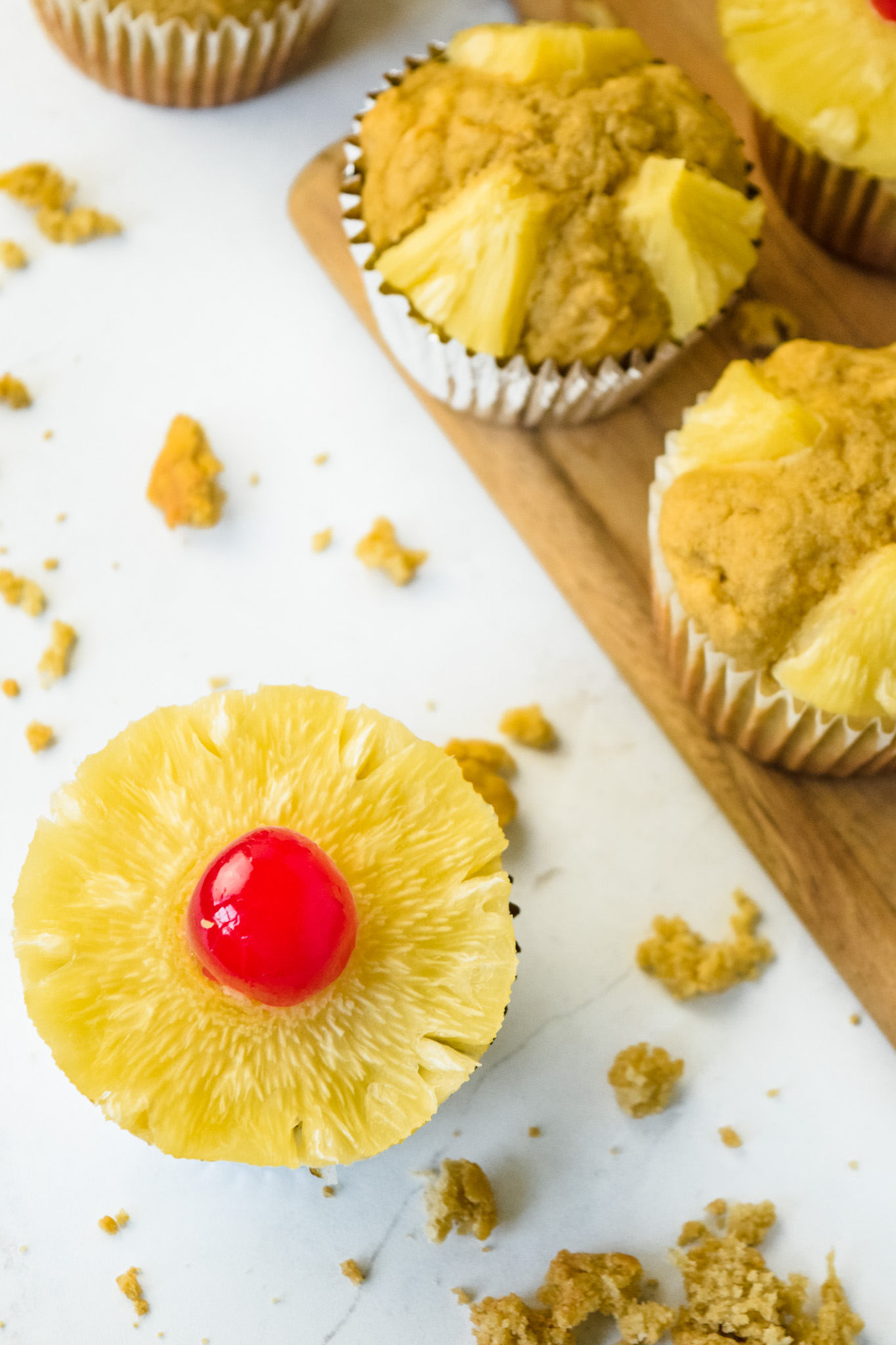 Gluten Free Pineapple muffins with a cherry on top