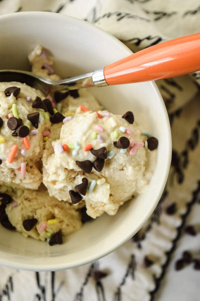 Viral Tiktok Cottage Cheese Ice Cream with Peanut Butter and Chocolate Chips