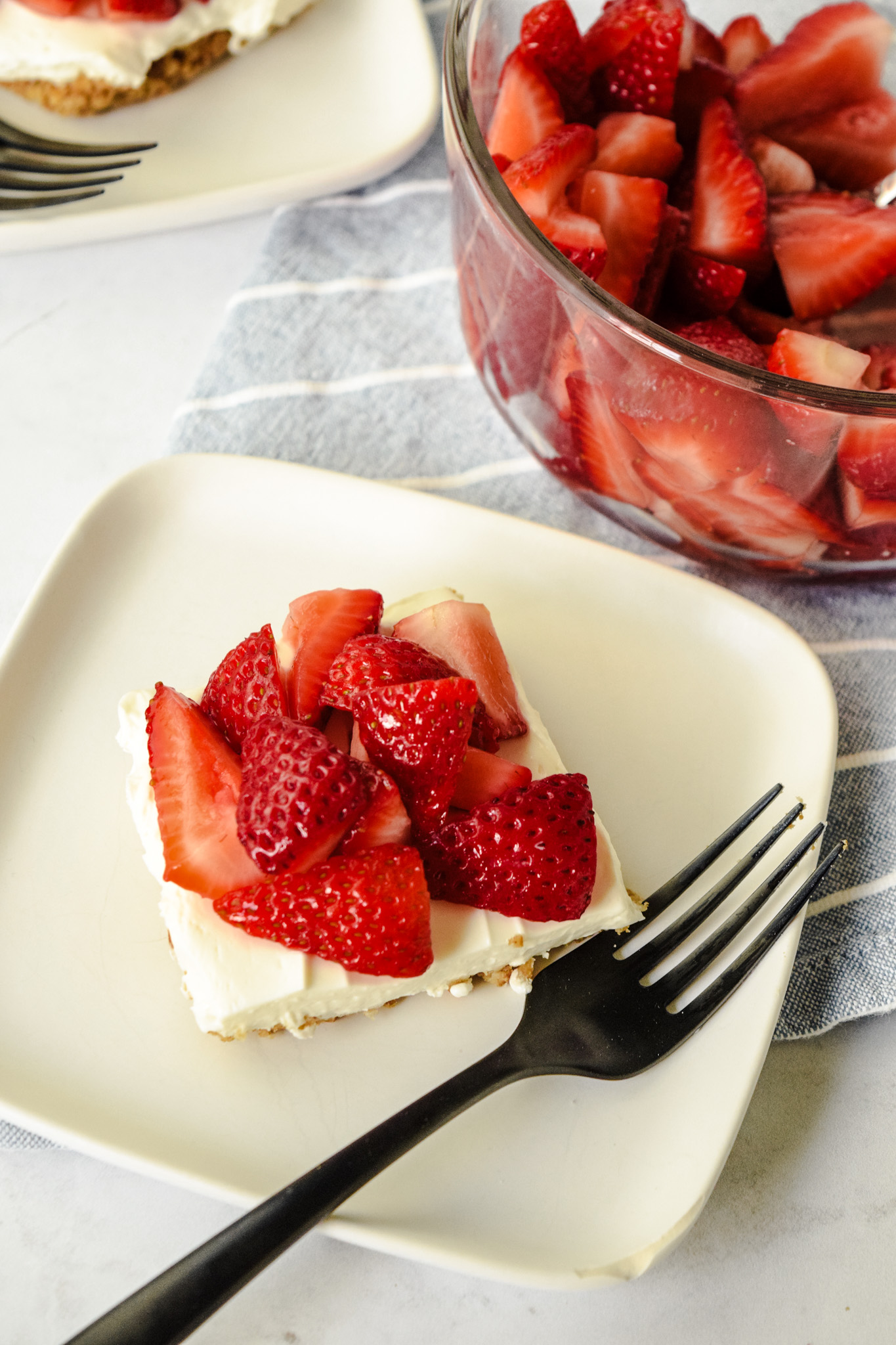 Gluten Free Pretzel Crust with Cream Cheese Filling and Fresh Strawberries