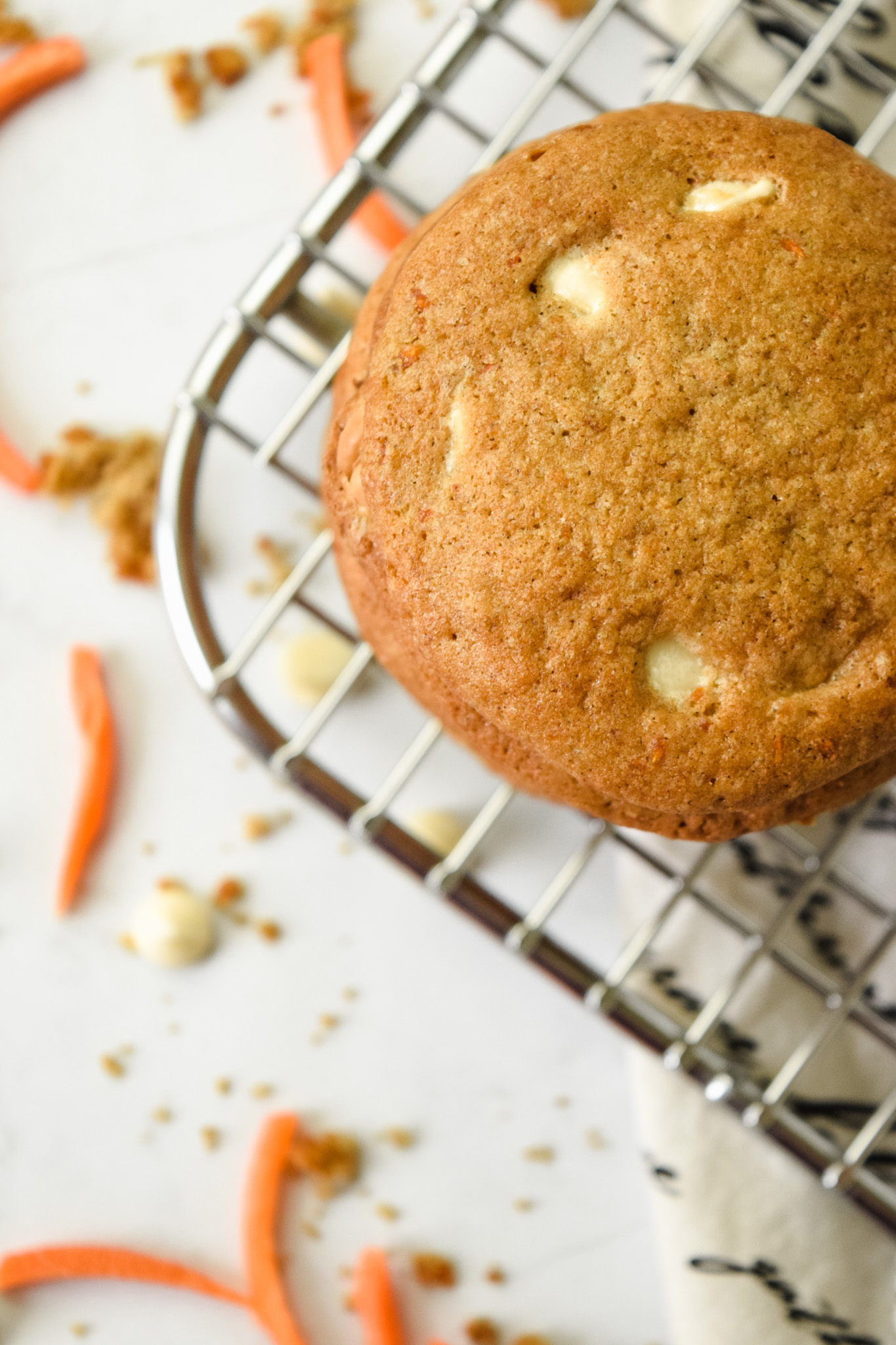Gluten Free Carrot Cake Cookies on Cooling Rack