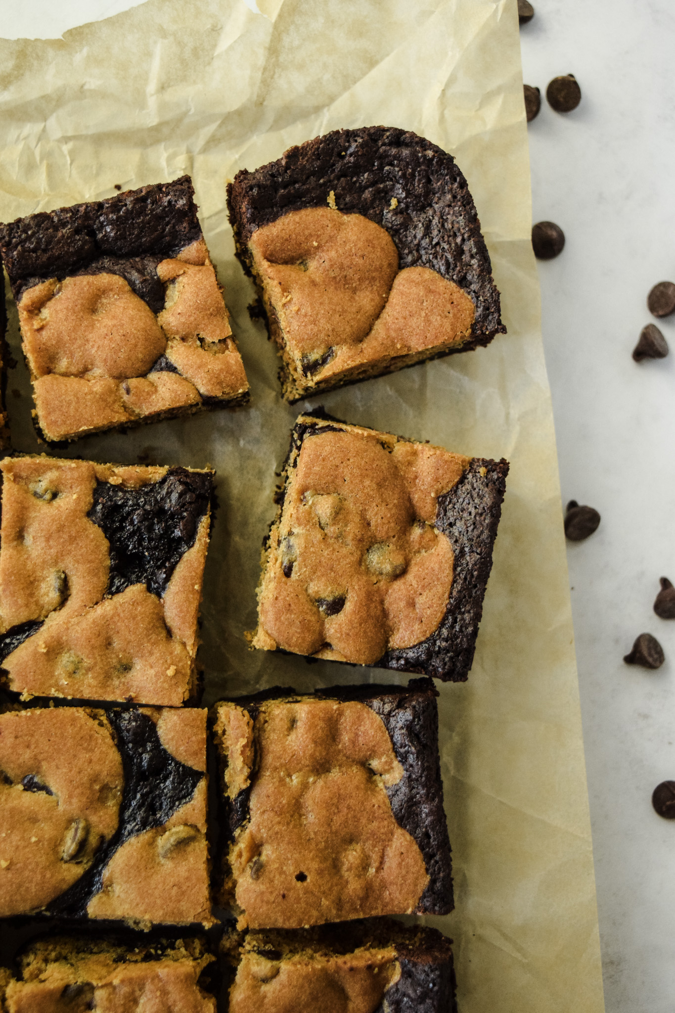 Gluten Free Brownies with Chocolate Chip Cookies