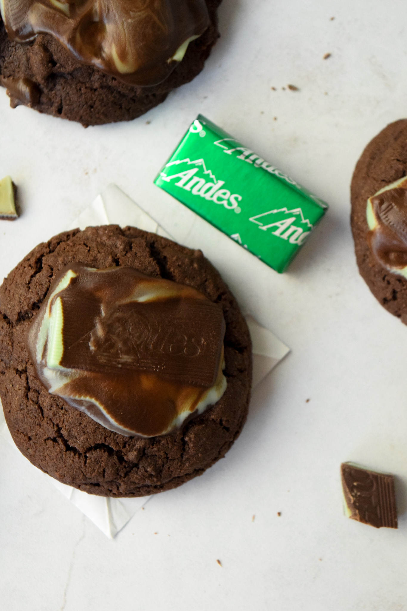 Andes Mint Chocolate Cookies with Gluten Free Flour