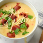 Cup of Instant Pot Potato Soup with Bacon